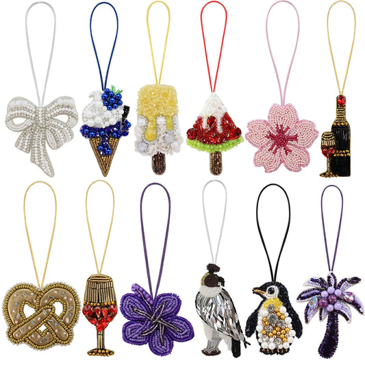 LUONNI Rhinestone Beaded Bag Charms 6