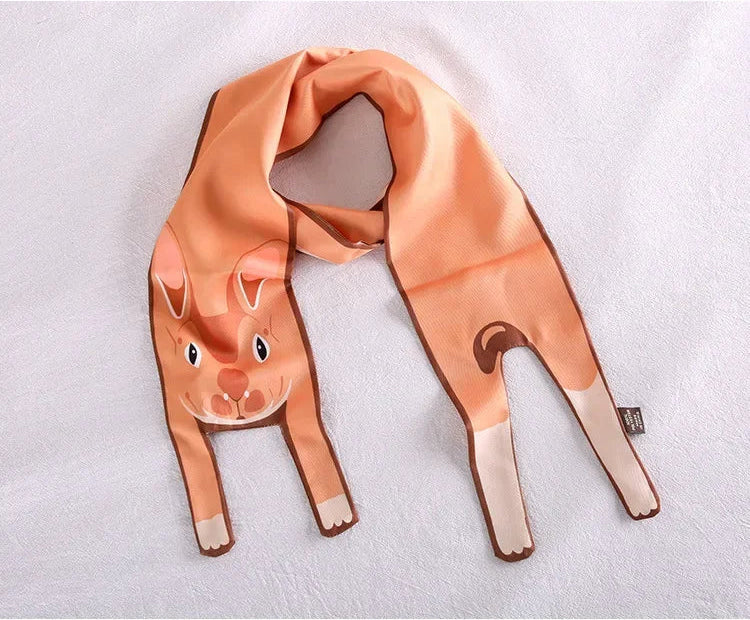 LUONNI Animals Silk Bag Scarf