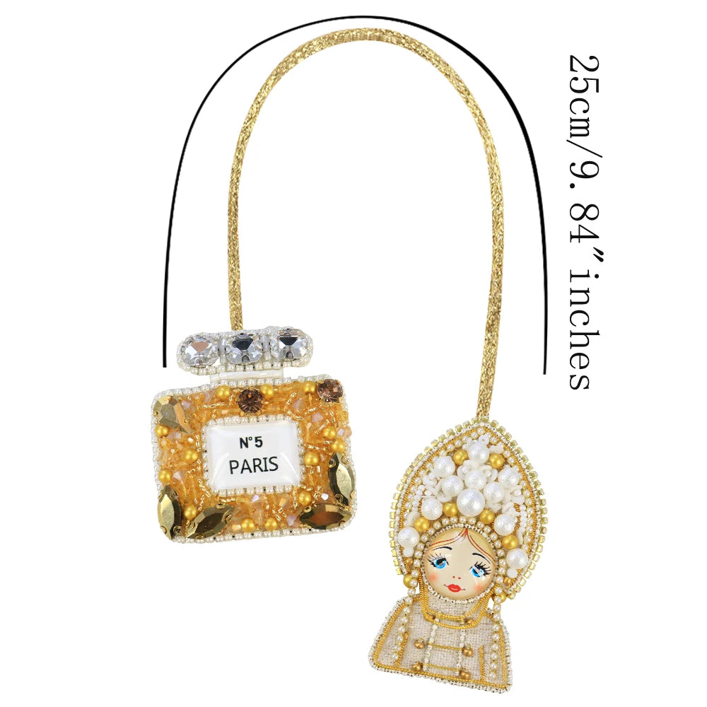 LUONNI Luxury Rhinestone Beaded Bag Charms 10