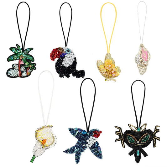 LUONNI Rhinestone Beaded Bag Charms 4