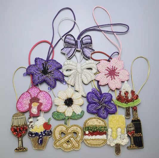 LUONNI Rhinestone Beaded Bag Charms 6
