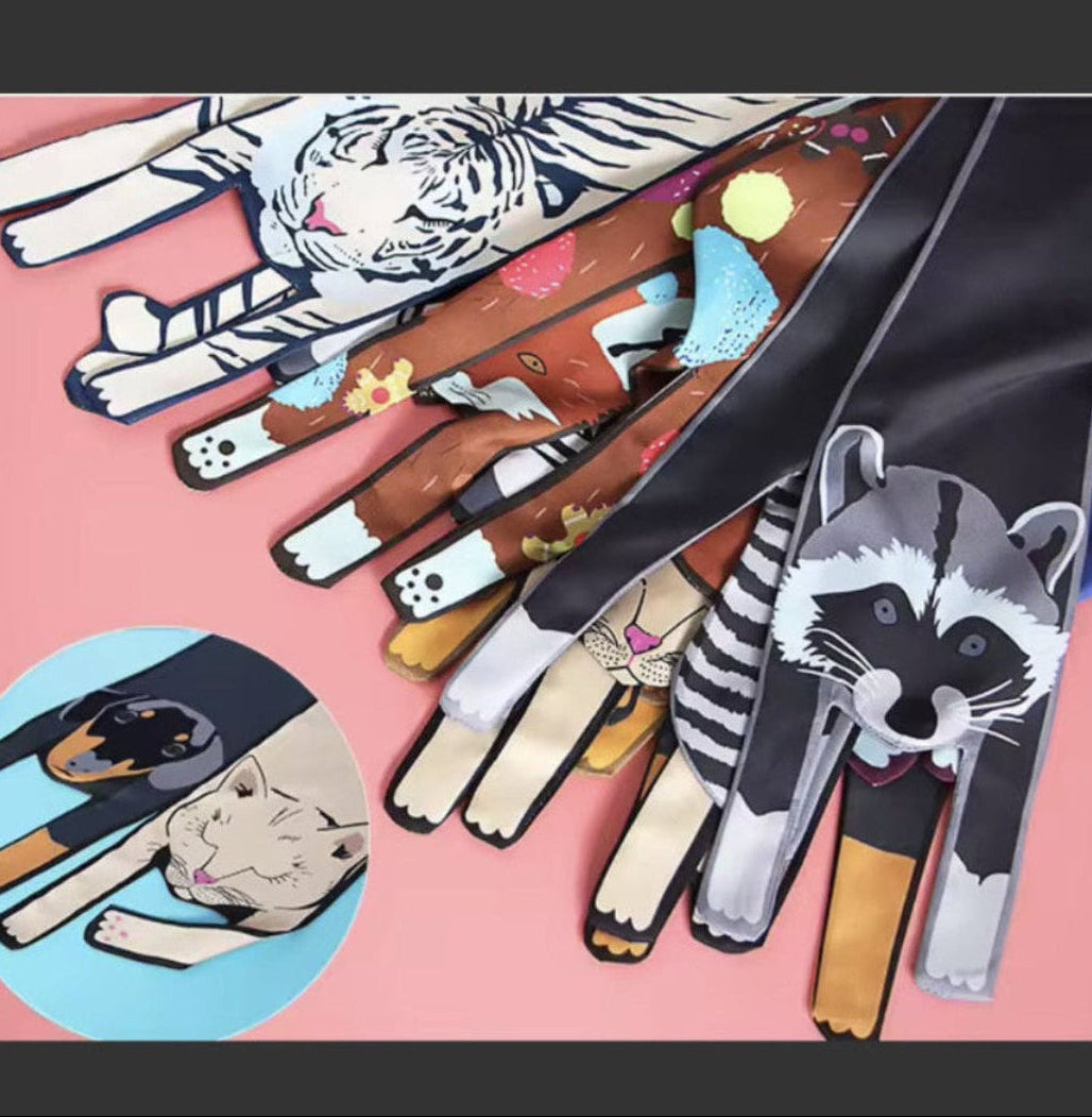 LUONNI Animals Silk Bag Scarf