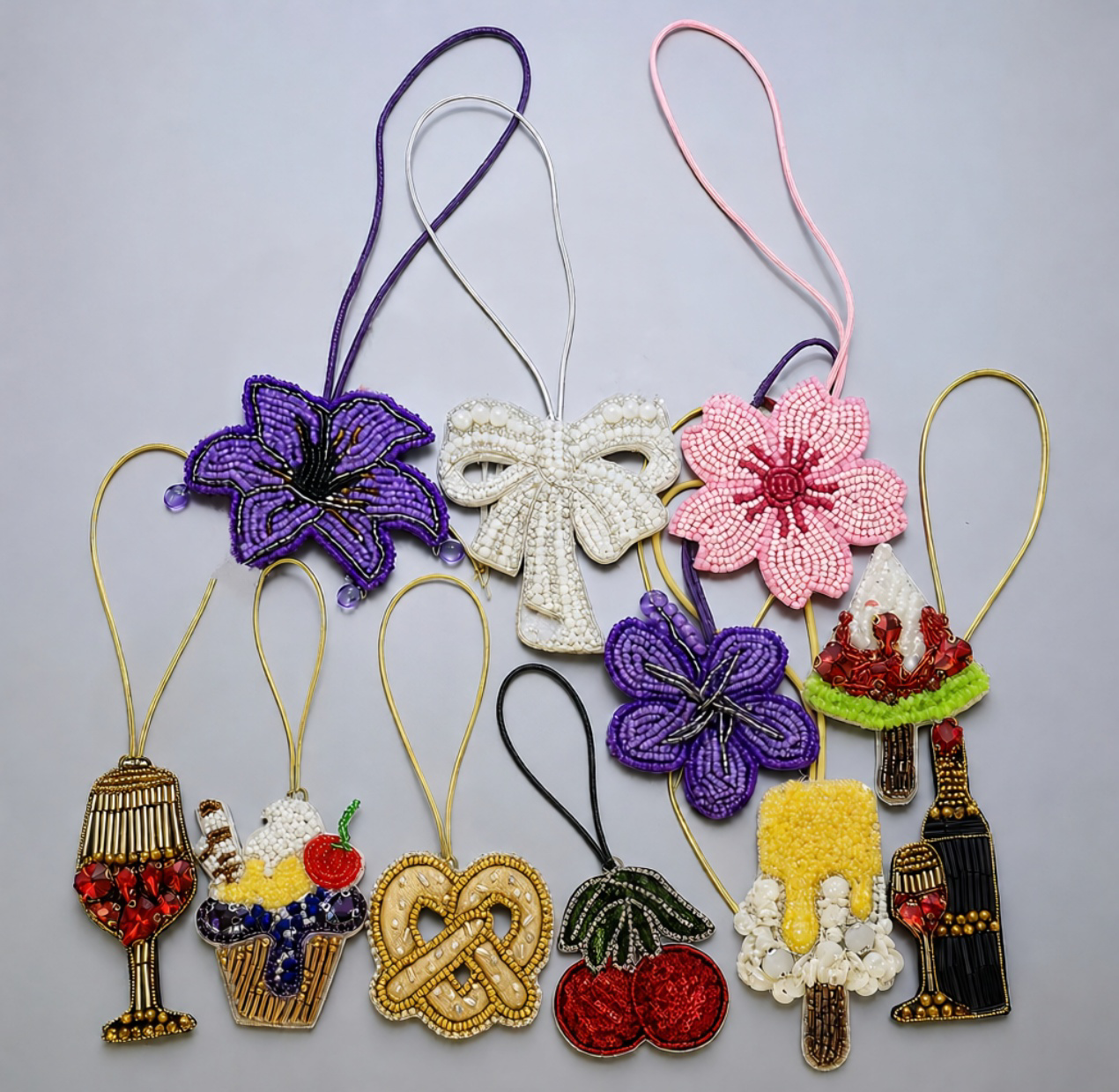 LUONNI Rhinestone Beaded Bag Charms 6